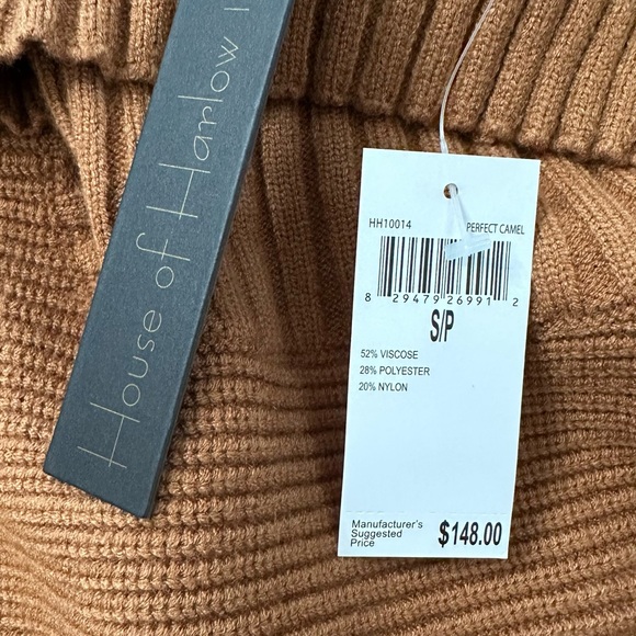 House of Harlow 1960 Revolve Cropped Turtleneck Sweater Size S/P Cognac Brown - Picture 4 of 10